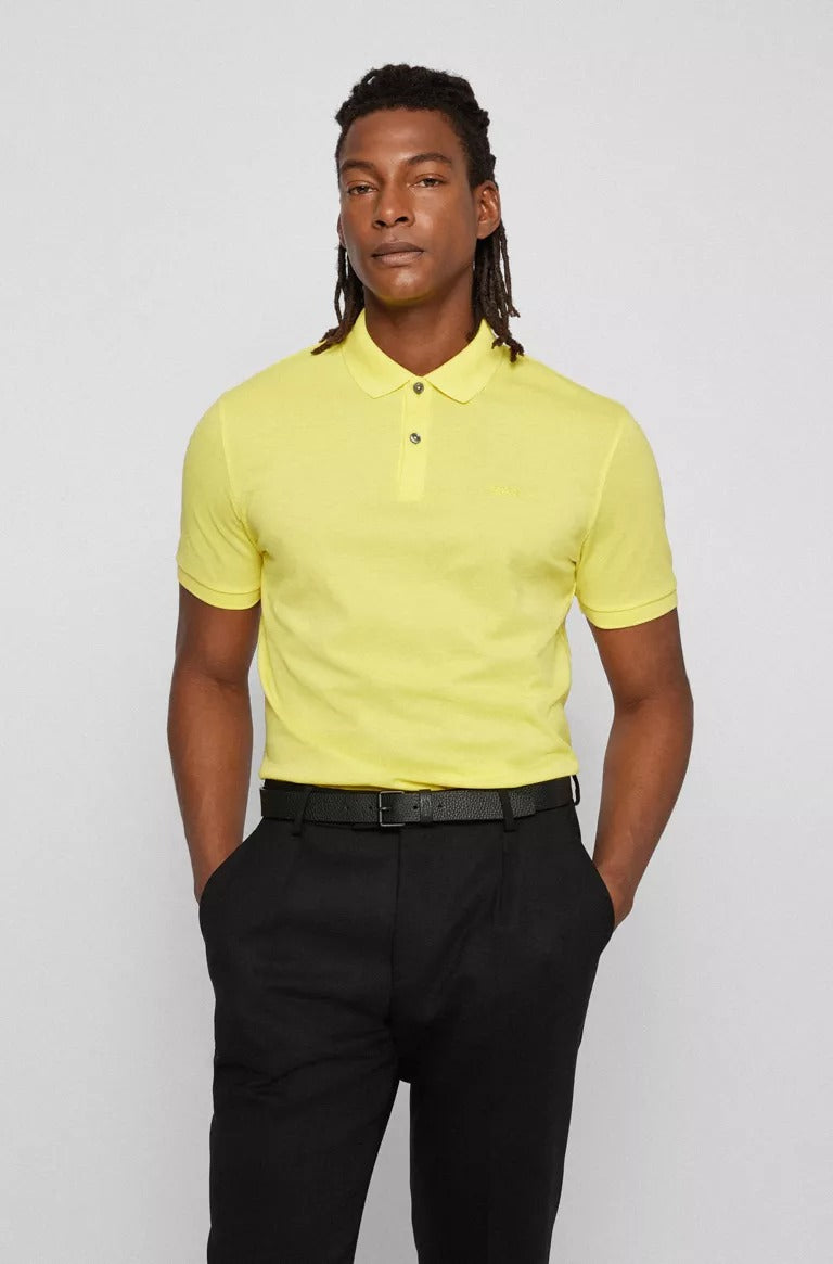 BOSS Pallas Organic-cotton polo shirt with embroidered logo