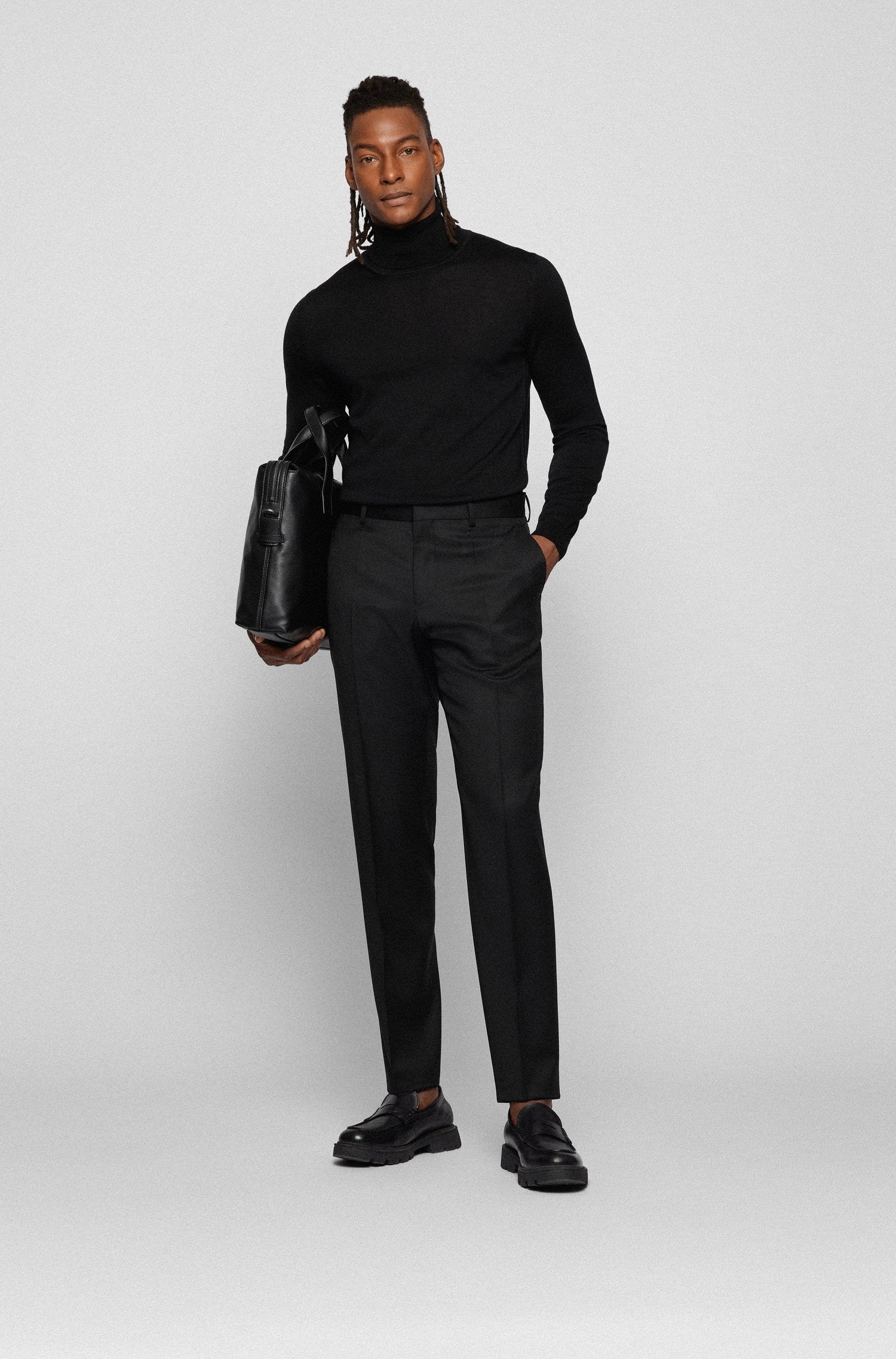 BOSS H-Genius formal trousers in virgin-wool serge