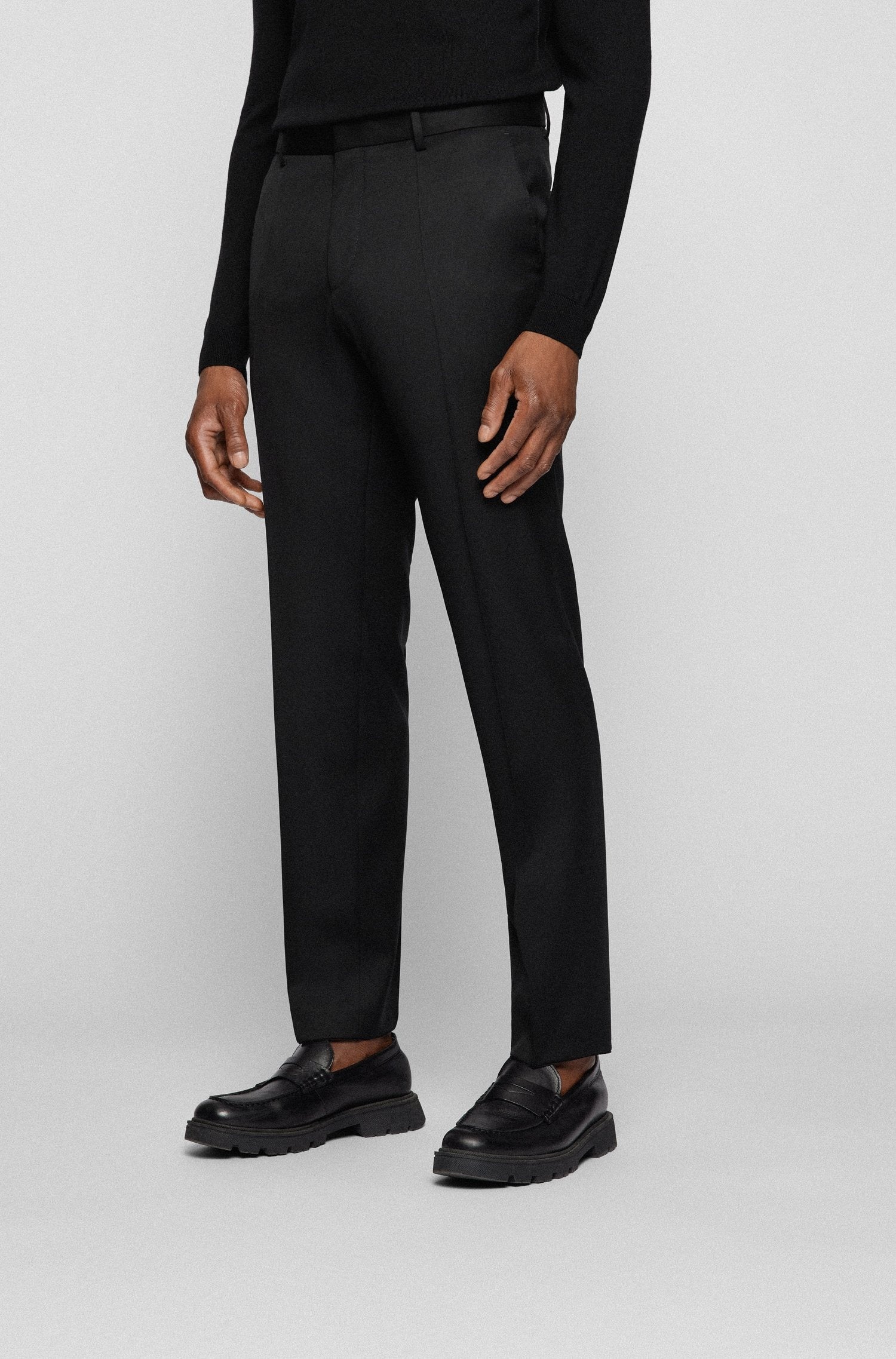 BOSS H-Genius formal trousers in virgin-wool serge