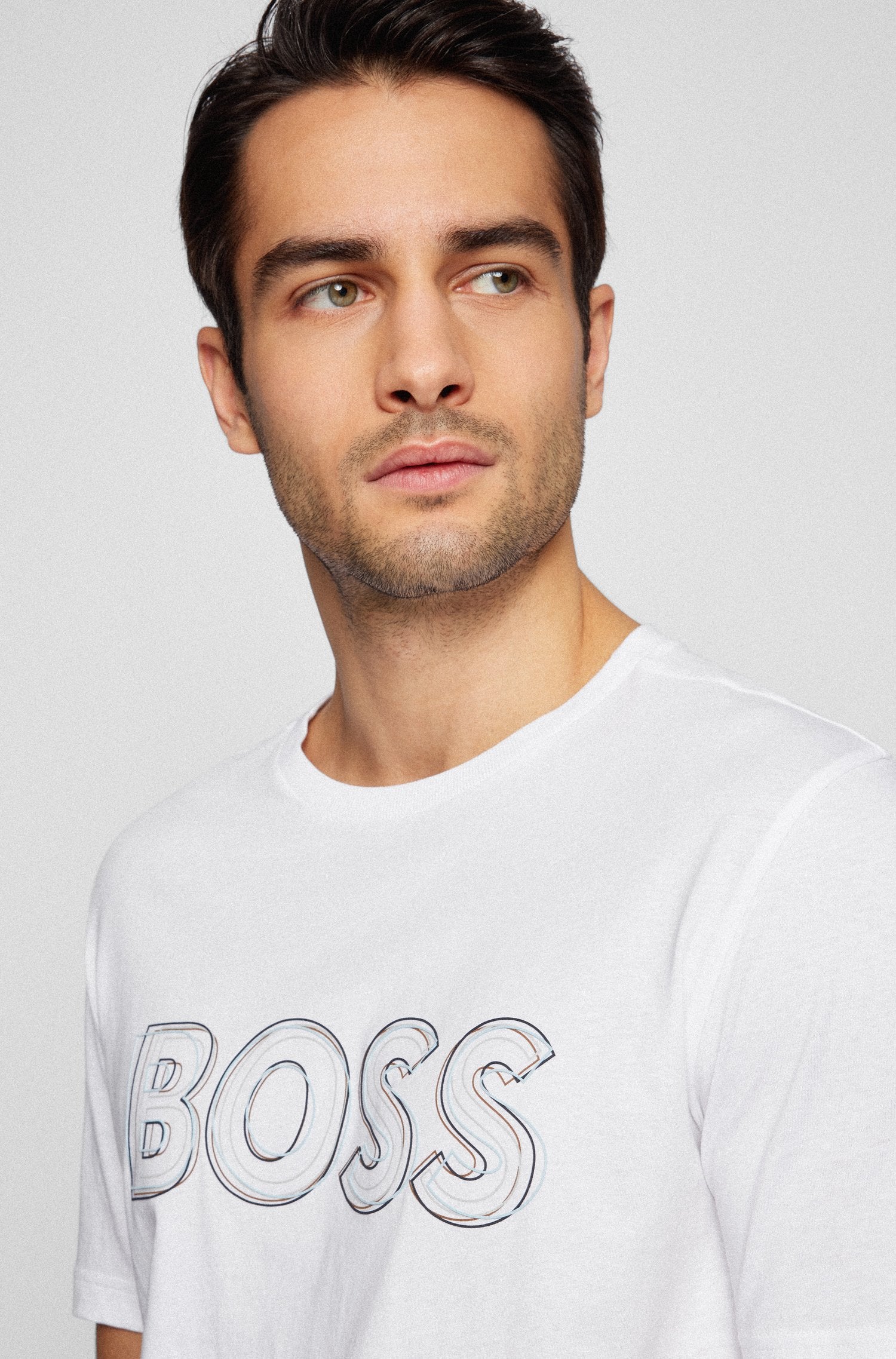 BOSS Cotton-Jersey T-Shirt with Logo Artwork