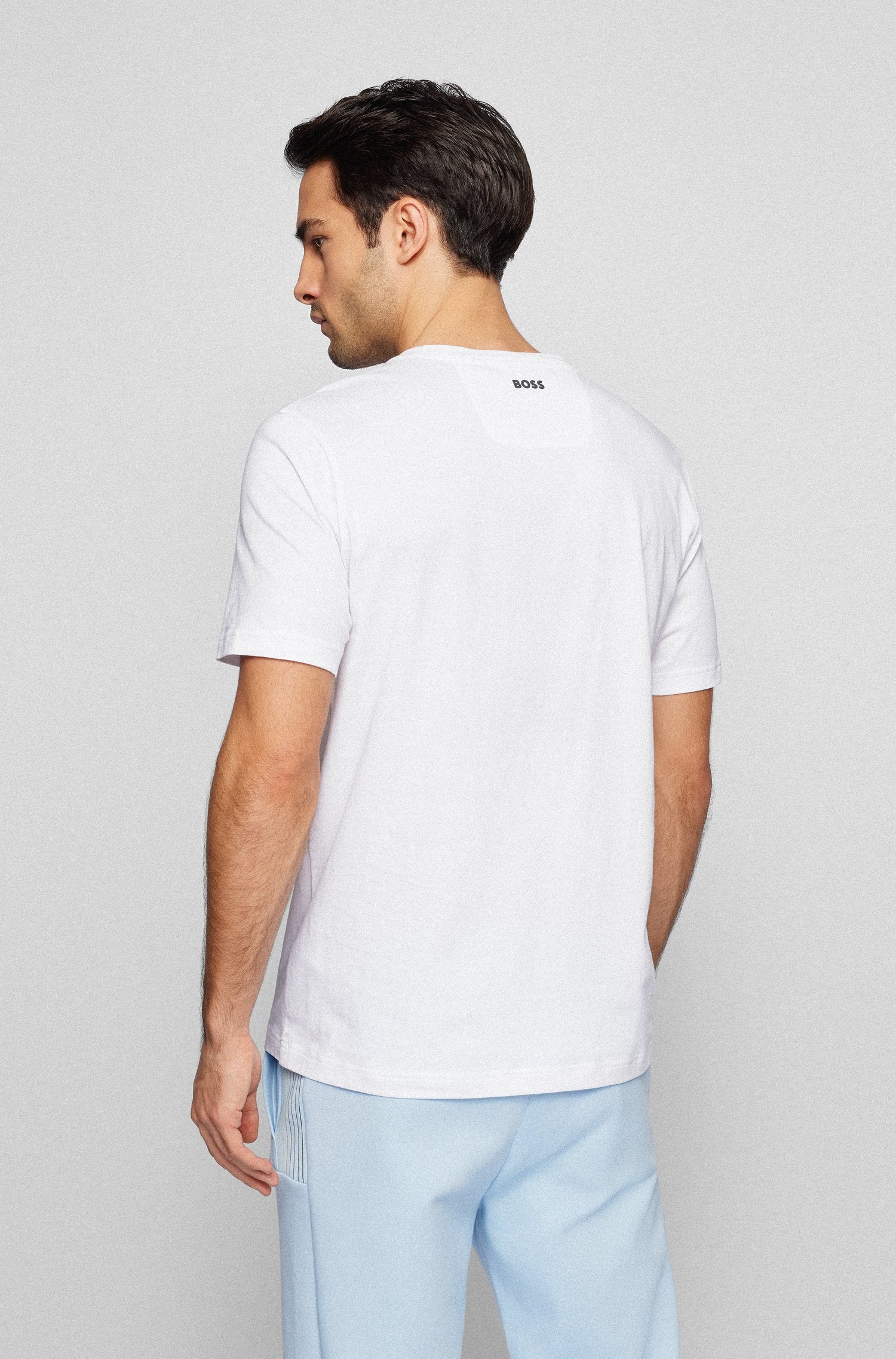 BOSS Cotton-Jersey T-Shirt with Logo Artwork