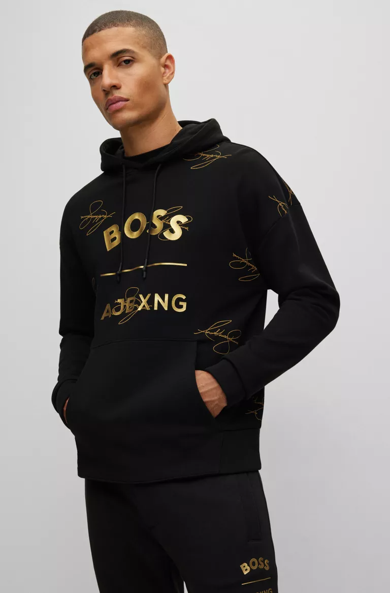 Boss Ajbxing organic-cotton relaxed fit hoodie