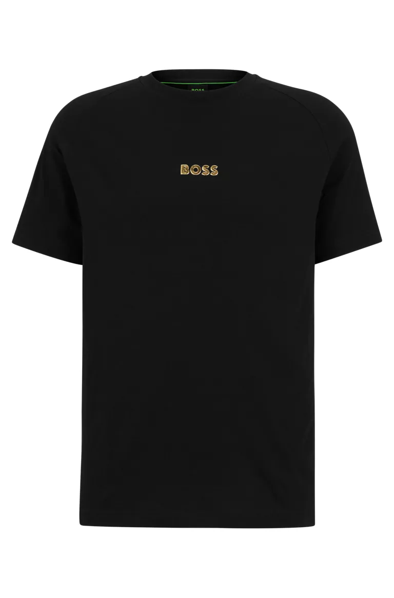 BOSS COTTON-JERSEY T-SHIRT WITH ARTWORK AND LOGOS