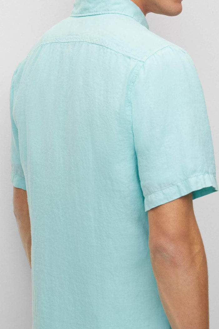 BOSS Rash Aqua Plain Short Sleeve Shirt