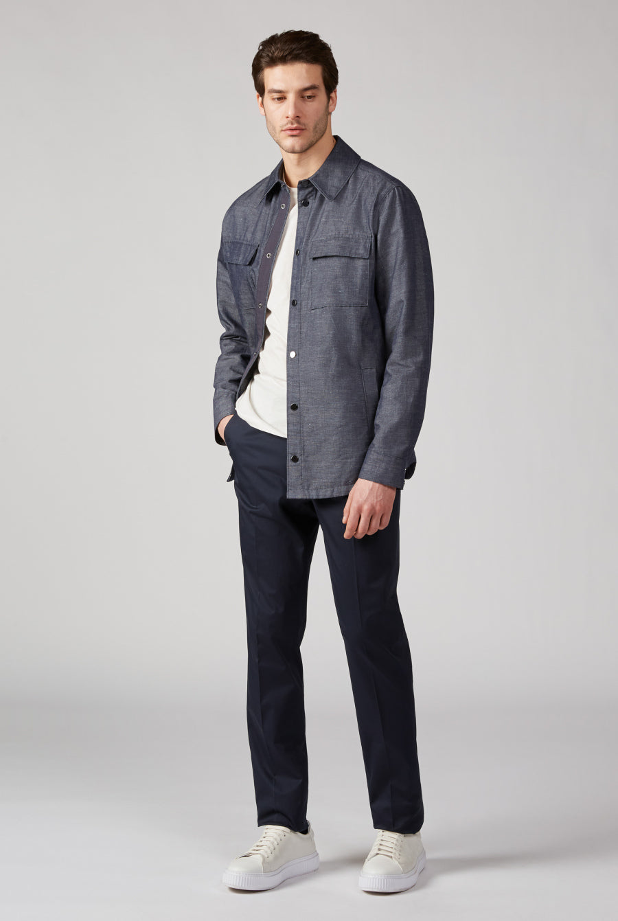 PAL ZILERI Cotton and linen overshirt