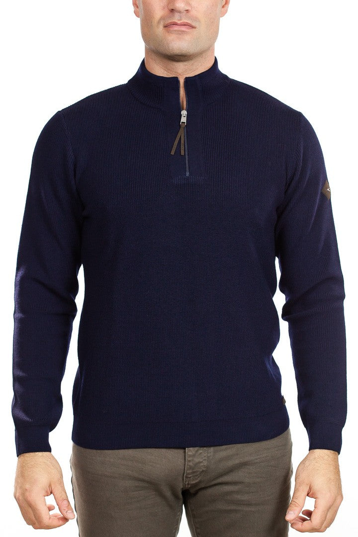 Brax - Soren Quarter Zip Sweater - Navy