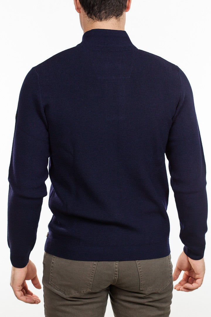 Brax - Soren Quarter Zip Sweater - Navy