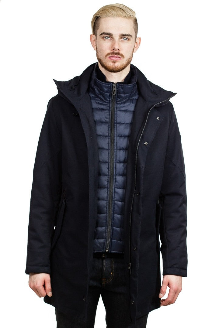 Bugatti Mens Flexcity Waterproof Coat in Navy