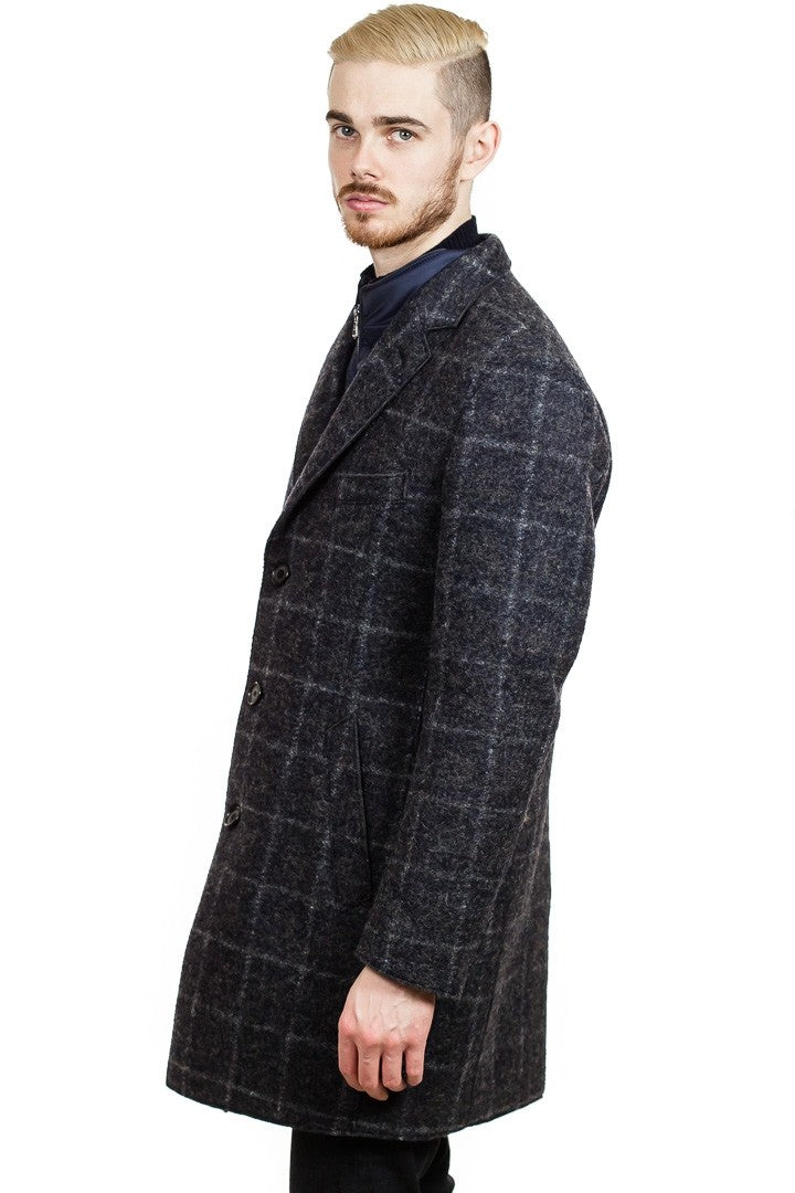 Bugatti Mens Flexcity Check Coat in Blue