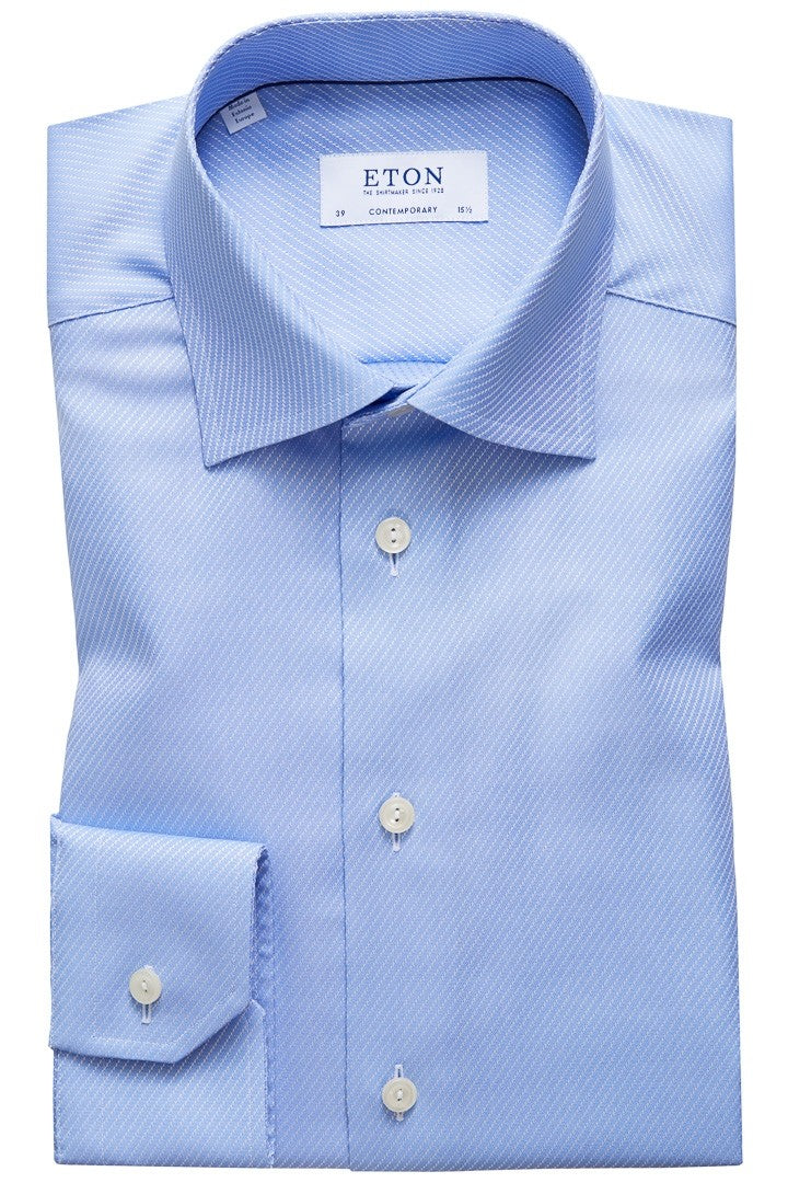 ETON Contemporary Fit Sky Blue Twill Shirt