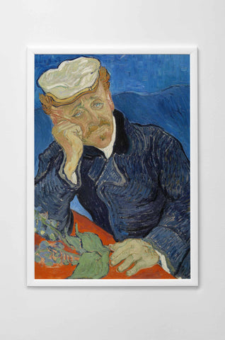 Portrait of Dr Gachet - Vincent van Gogh - White Frame