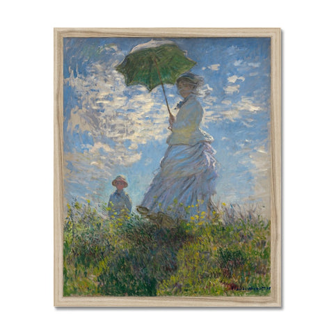 Woman with a Parasol - Madame Monet and Her Son - Claude Monet - Natural Frame