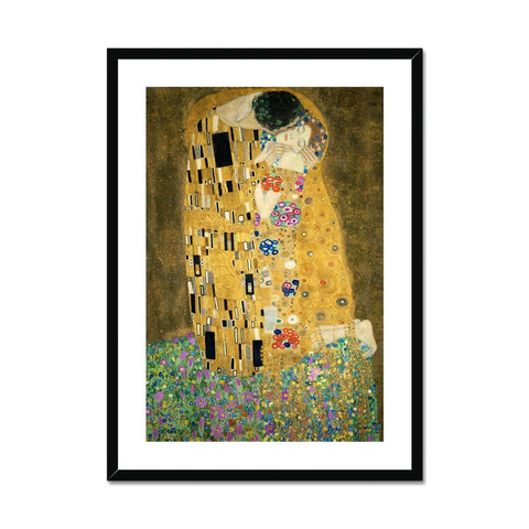 The Kiss - Gustav Klimt - Mounted with Black Frame Image