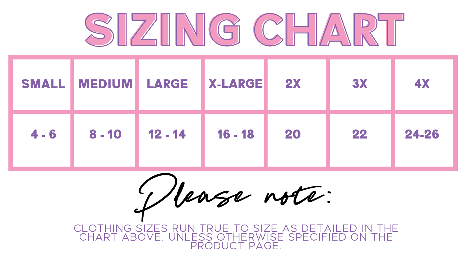 sizing chart