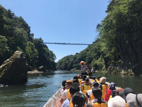 Ride wooden boats down the Kinugawa River (40 minutes)