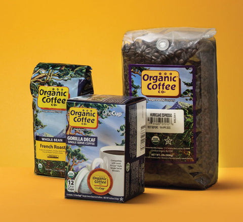 Family of Organic Coffee Company products.