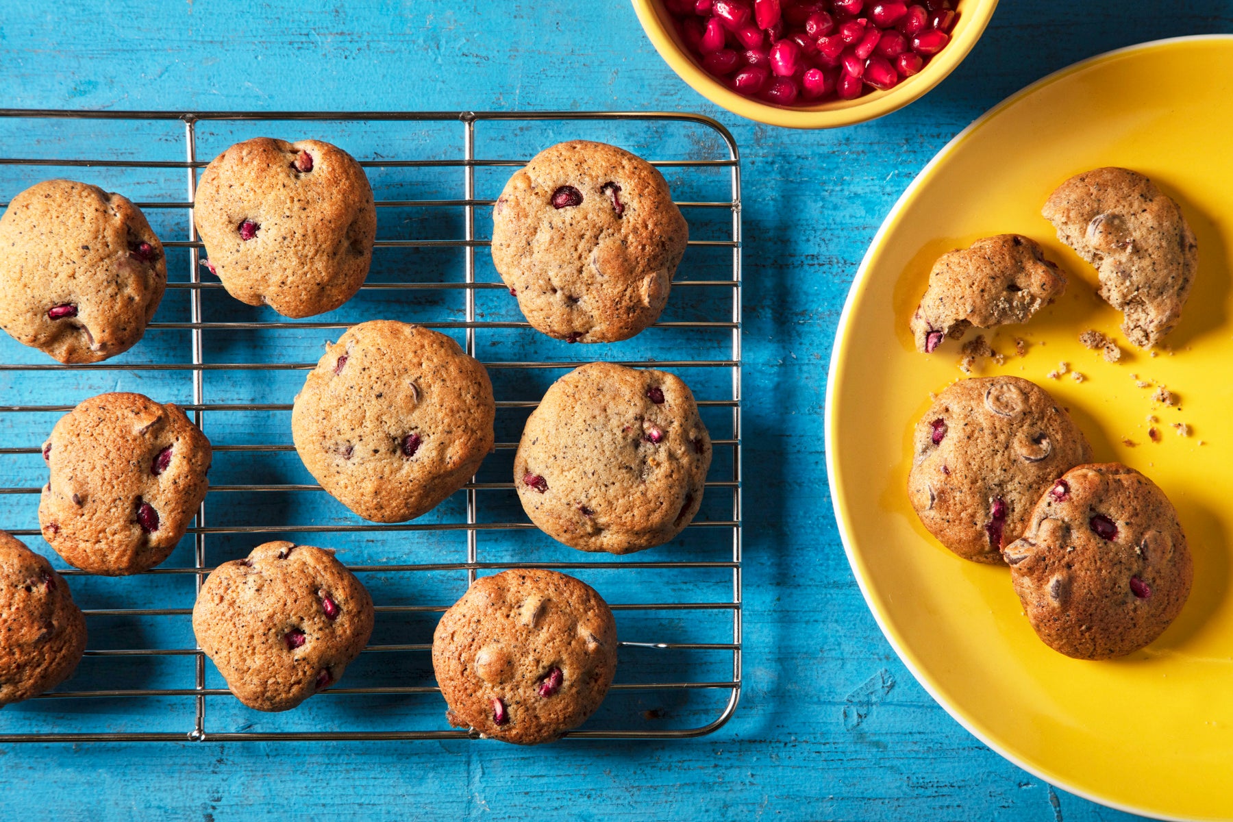 Pomegranate and Coffee Chocolate Chip Cookies
