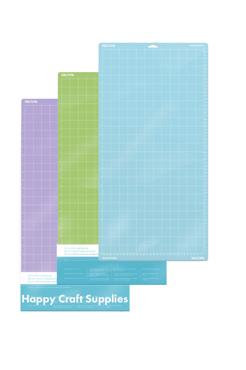 NICAPA Cricut Cutting Mats (3 Pack Standard Grip) 12 x 24