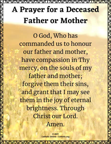 A Prayer for a Deceased Father or Mother (FREE PDF) – Catholic Online ...