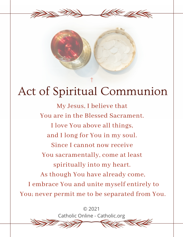 Act of Spiritual Communion (FREE PDF) Catholic Online Learning Resources