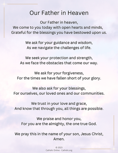 Padre Nuestro - Our Father in Spanish (FREE PDF) – Catholic Online Learning  Resources