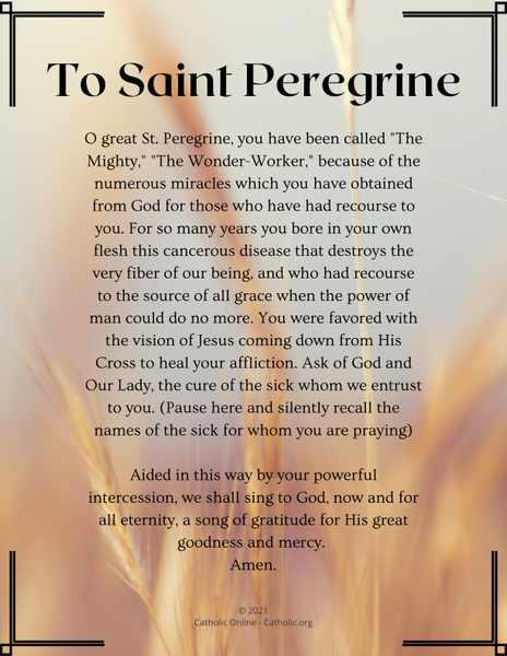 st peregrine prayer