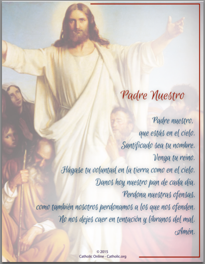 Padre Nuestro - Our Father in Spanish (FREE PDF) – Catholic Online Learning  Resources