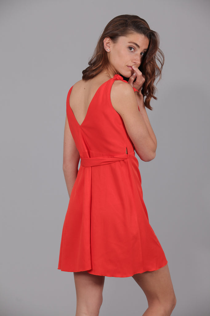 Vestido corto aro & nudo ROJO · |