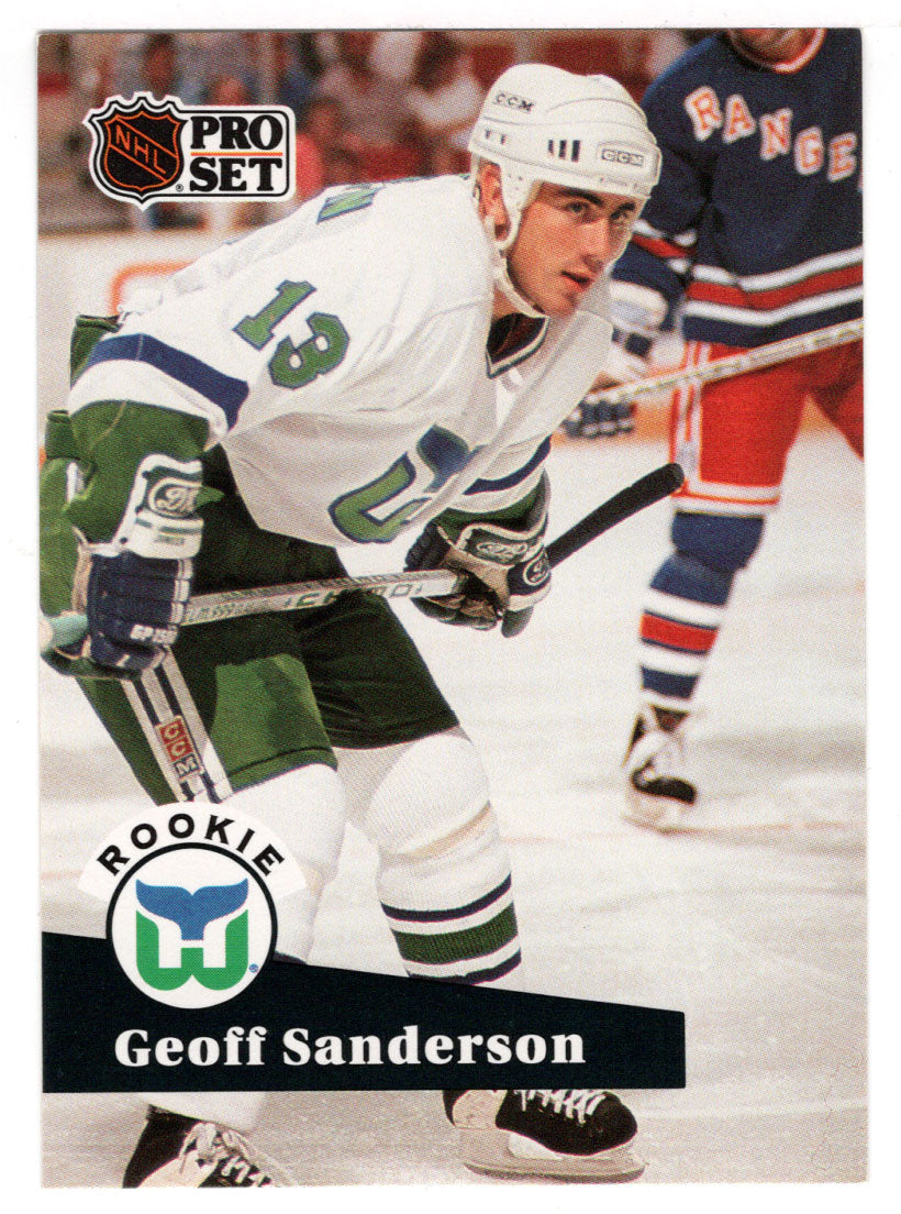 Geoff Sanderson RC - Hartford Whalers (NHL Hockey Card) 1991-92 Pro Set # 536 Mint