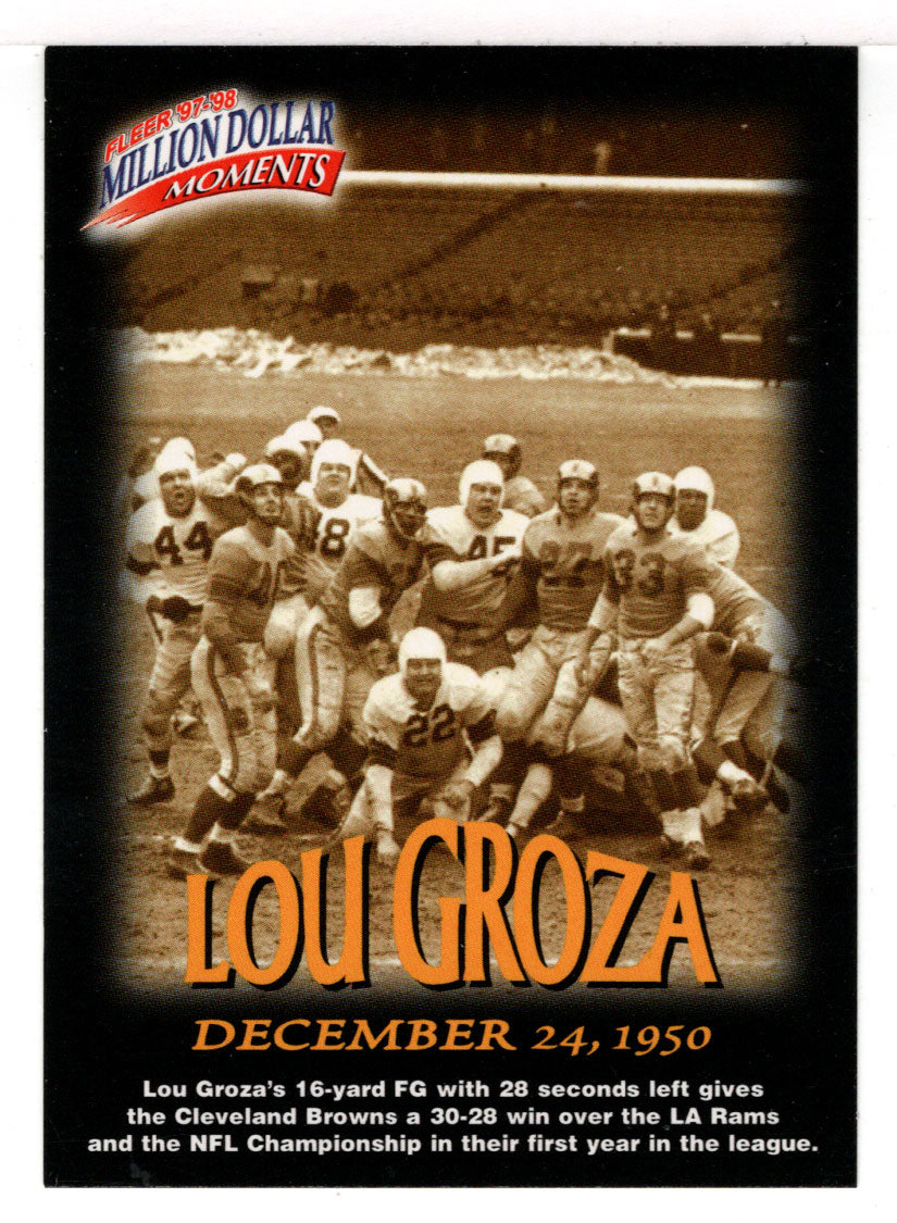 Lou Groza - Cleveland Browns - Million Dollar Moments (NFL Football Ca –  PictureYourDreams