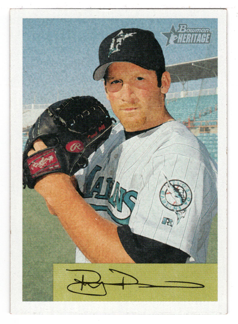 Ryan Dempster autographed baseball card (Florida Marlins) 2002
