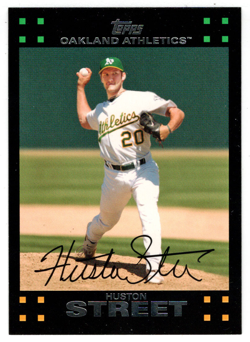 Huston Street autographed baseball card (Oakland Athletics, SC) 2006 Fleer # 34