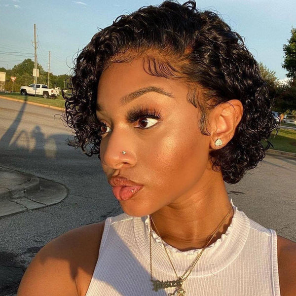 13*4 Super Glueless Pixie Cut Lace Front Bob Human Wig | Myshinywigs®