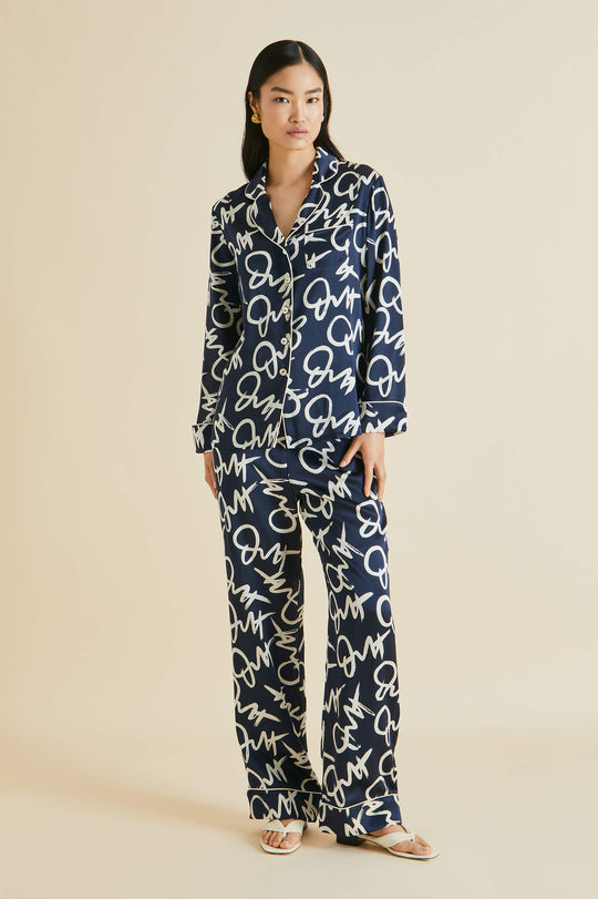 Olivia Von Halle Coco Silk-satin Pajama Set - Women - Ivory Lingerie - S