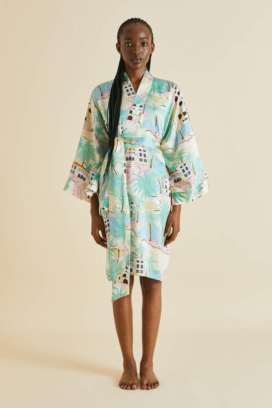 OvH | Short Silk Robe | Kimono Robe Short | Olivia von