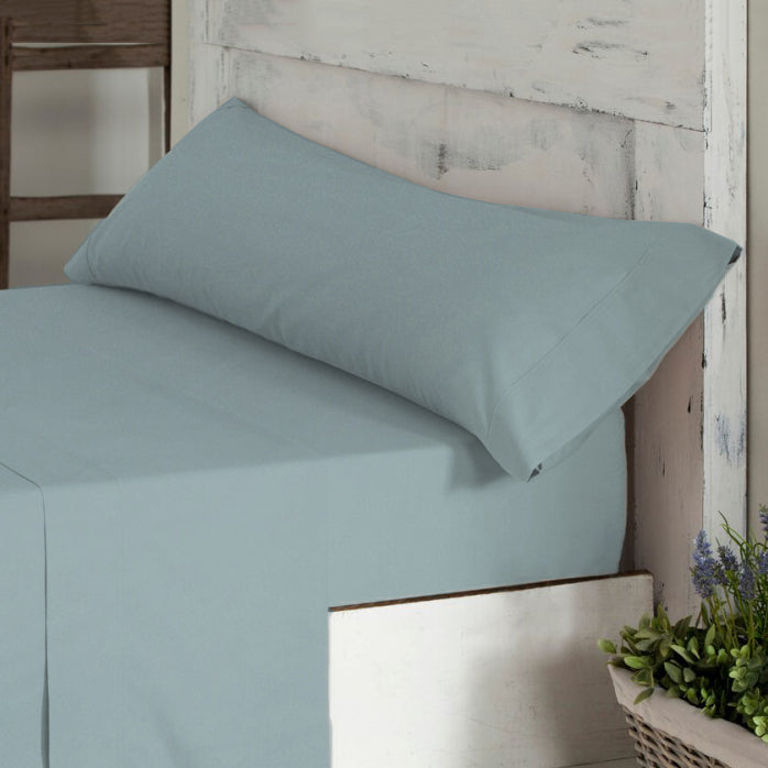 Top sheet 100% Combed Cotton, 200 Threads. Aquamarine color. – Oma Home