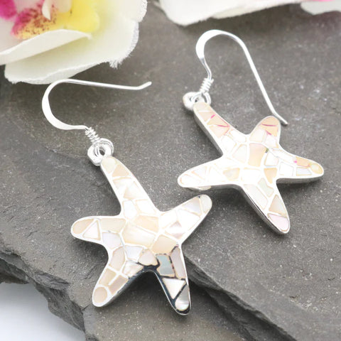 pearl starfish earrings