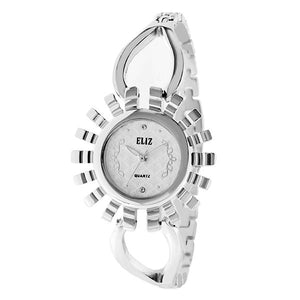 Eliz Women's White Dial Silver plated case and bracelet Band Analog Watch ES8653L2SWS 1