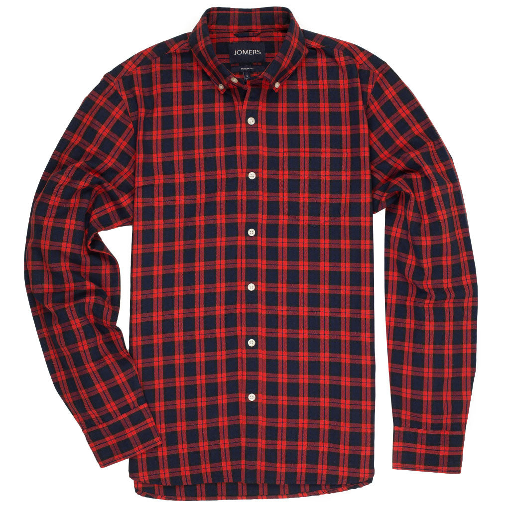 red button down oxford