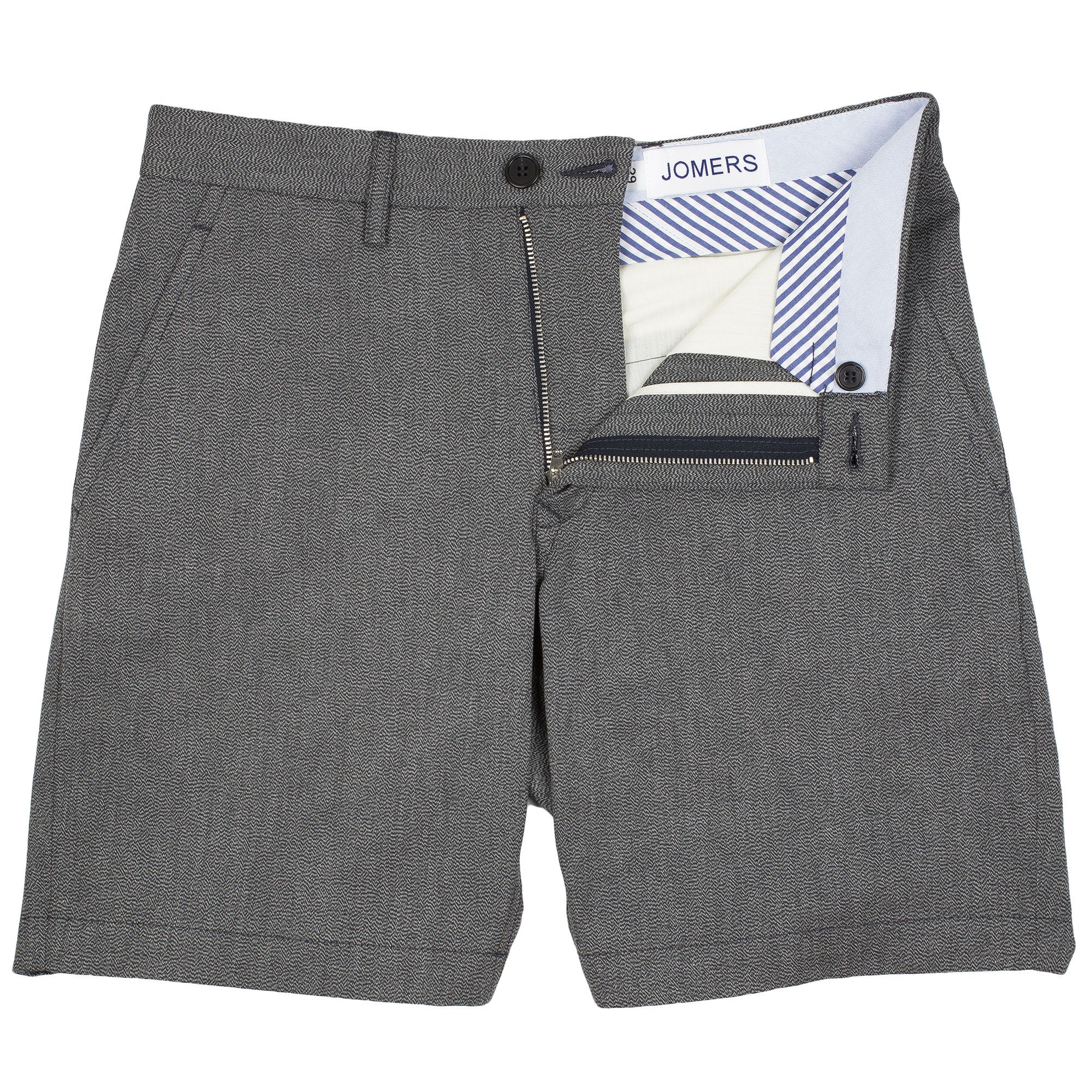 Cromwell - Grey Lightweight Homespun Shorts - Jomers