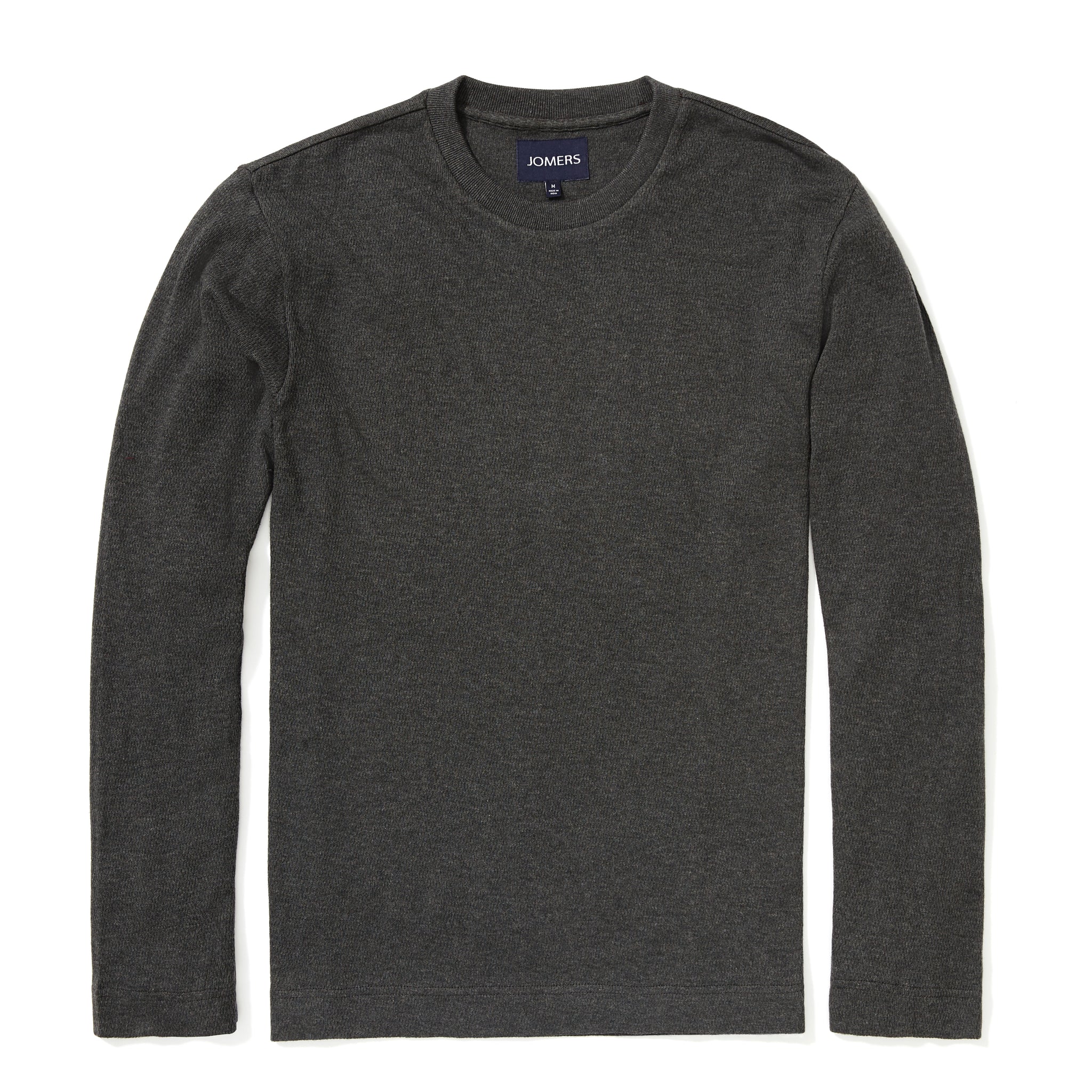 Darcy - Charcoal Textured Long Sleeve Tee - Jomers