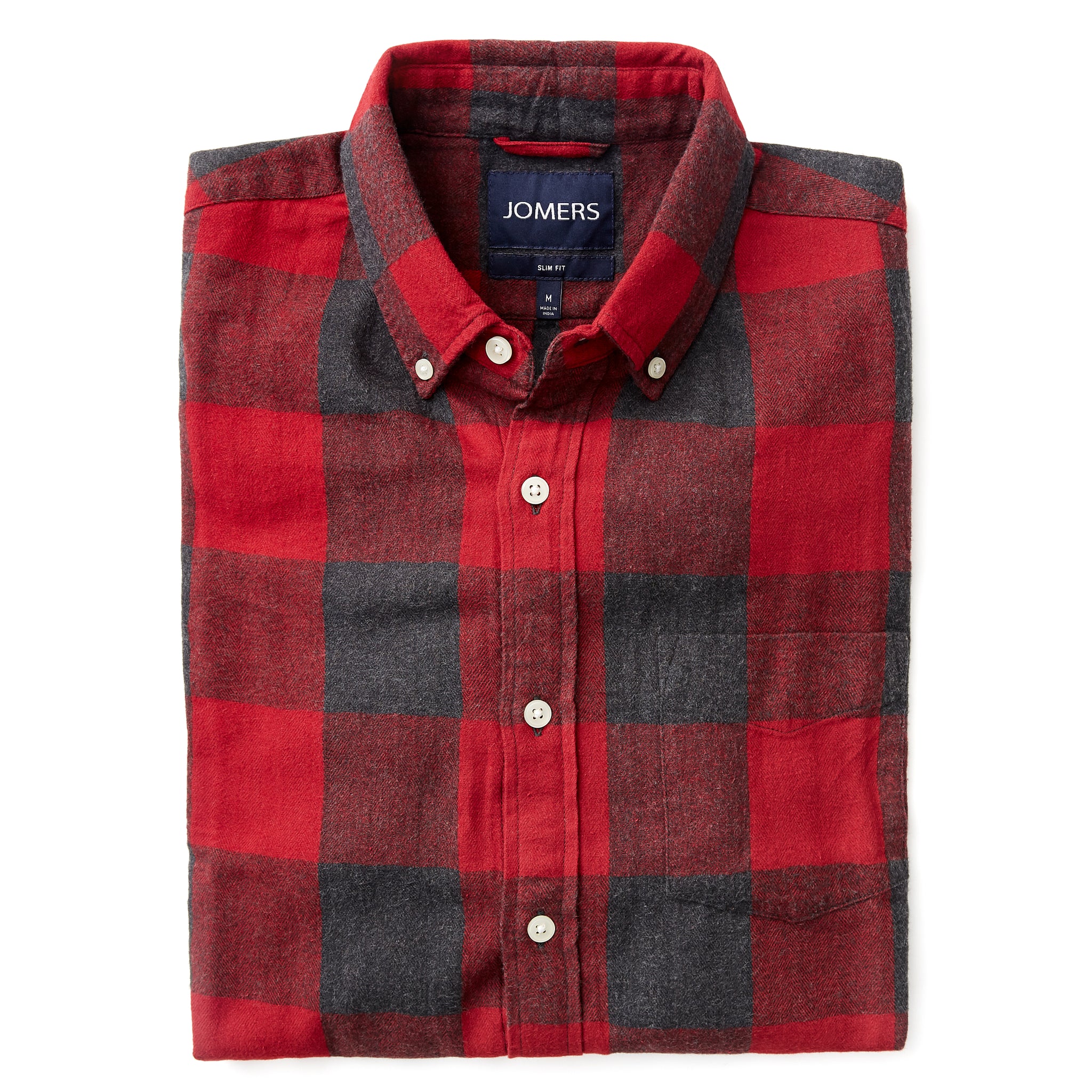 washed red button up shirt