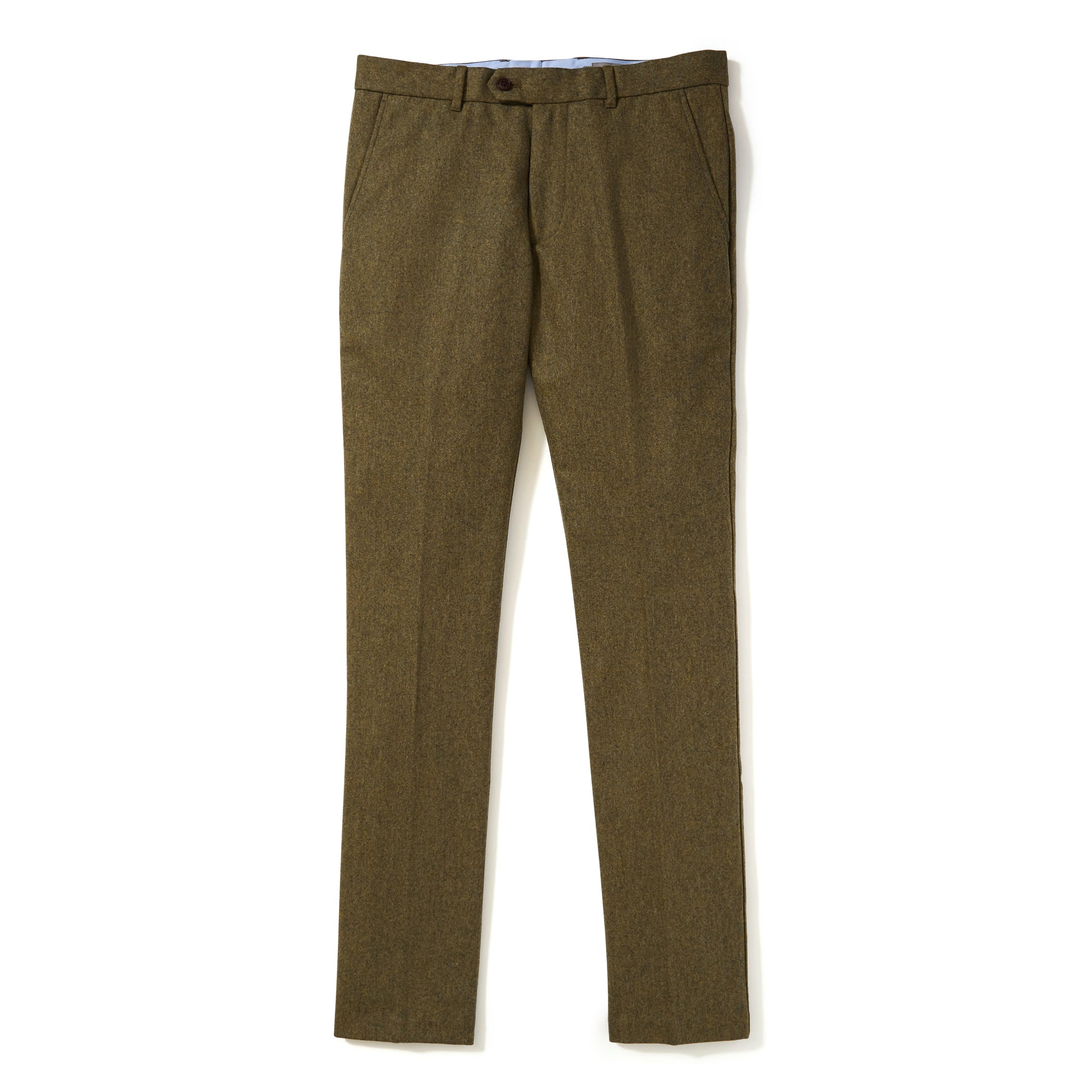 Italian Wool Flannel Dress Pants - Mustard Olive - Jomers