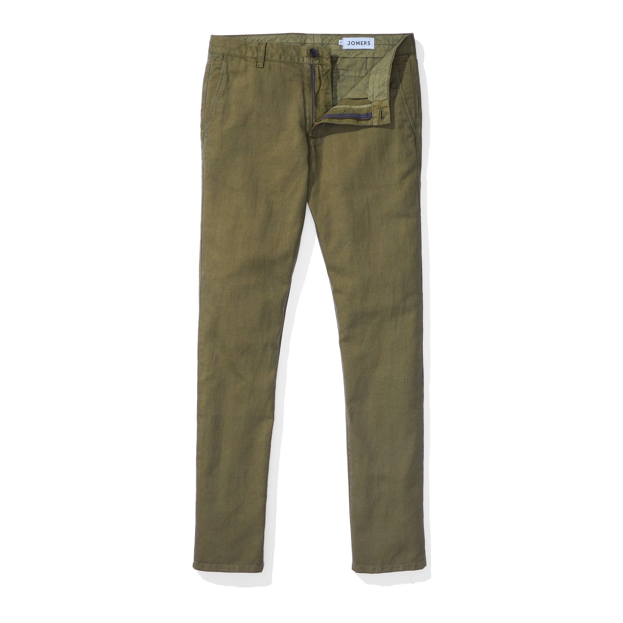 Japanese Linen Canvas Chino - Olive - Jomers
