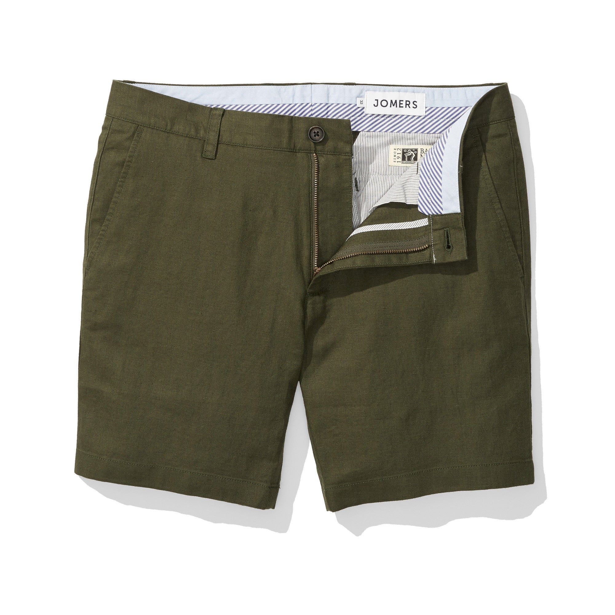 Barrow - Forest Green Herringbone Baird McNutt Linen Shorts - Jomers