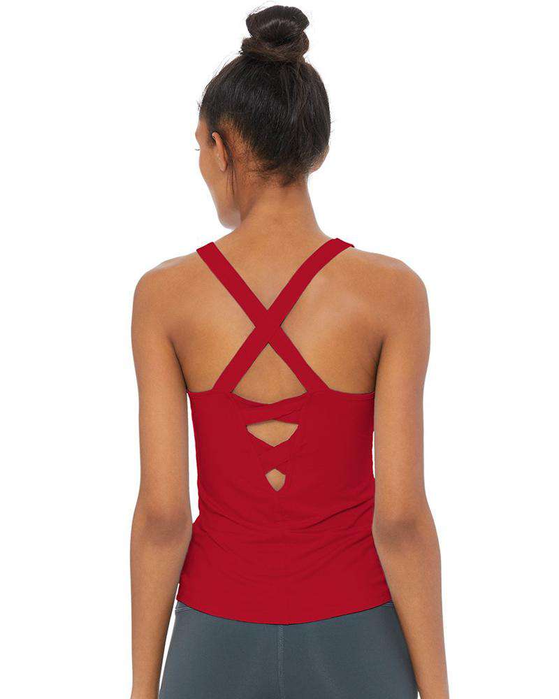 Mallea Halter Neck Yoga Vest (Oxblood Red)