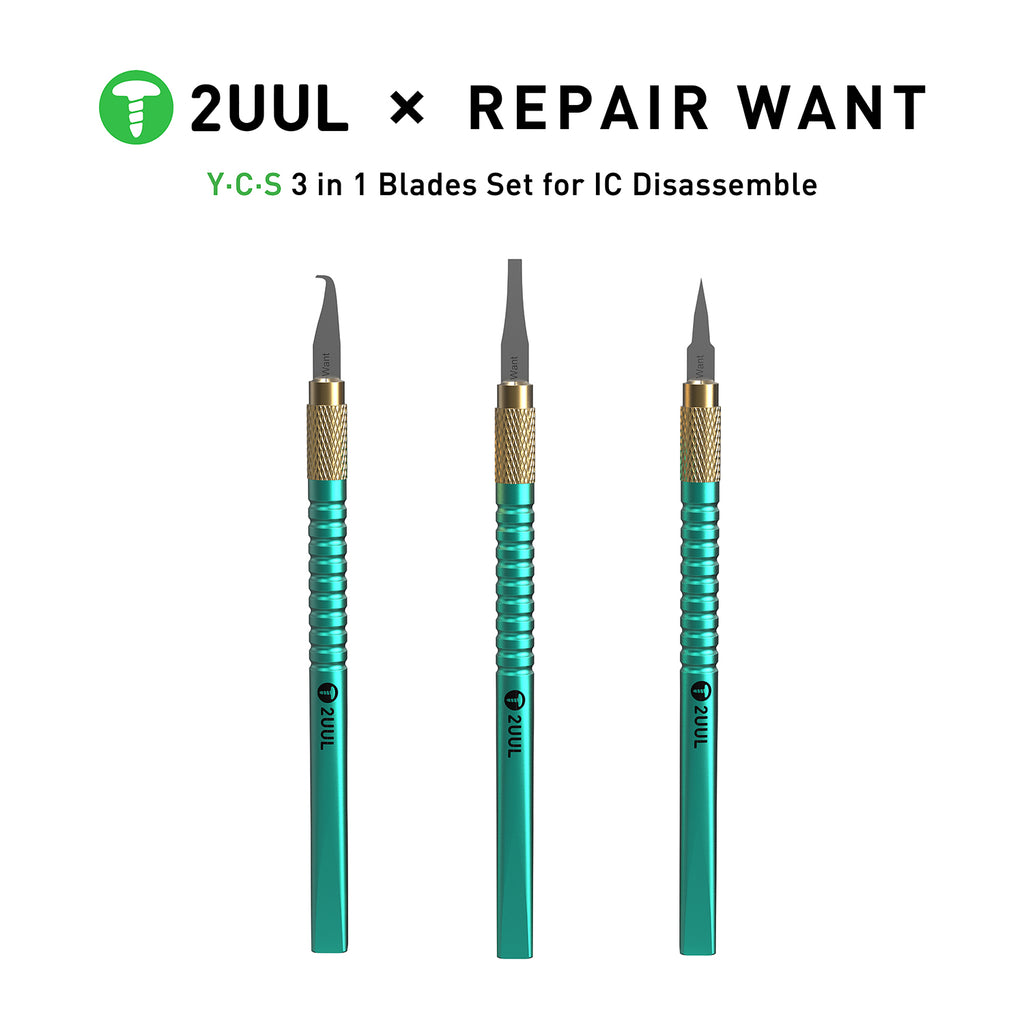 2UUL * Repair Want DA12 YCS 3 in 1 Blades Set for IC Disassemble