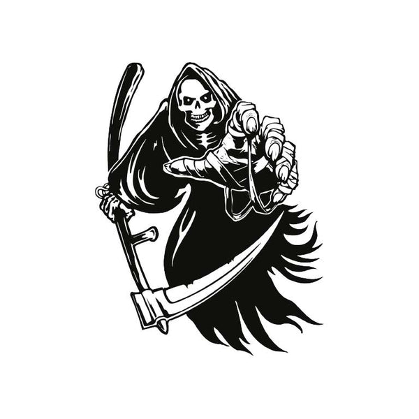 Black & White Grim Reaper Graphic Decal I Ragged Apparel Screen ...