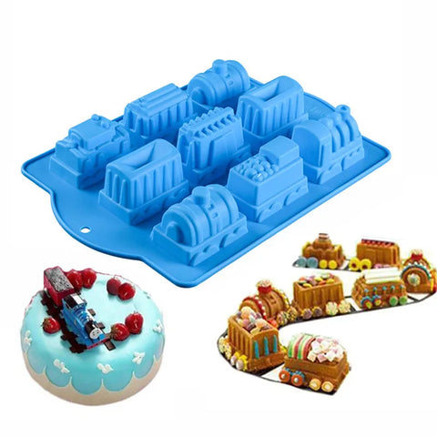 Moule à Gâteaux Trains en Silicone 3D