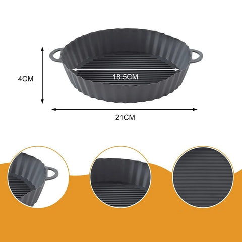 Panier de Cuisson en Silicone pour Air Fryer (18,5x21x4 cm)